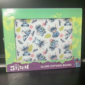 Disney stitch glass cutting board new in the box